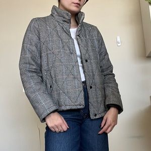 Plaid quilted puffer
